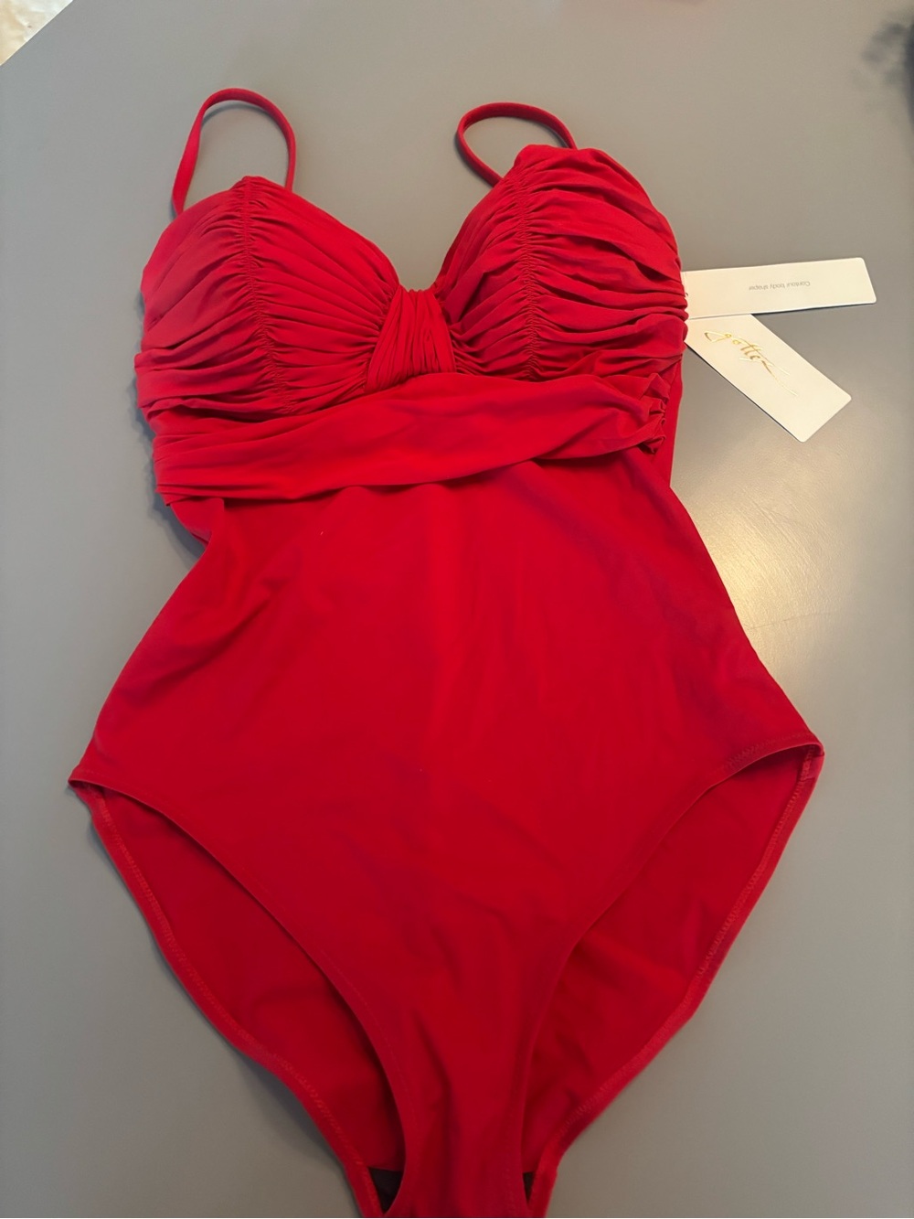 Gottex Comfort Shaper Red Ruched One-Piece Swimsuit
